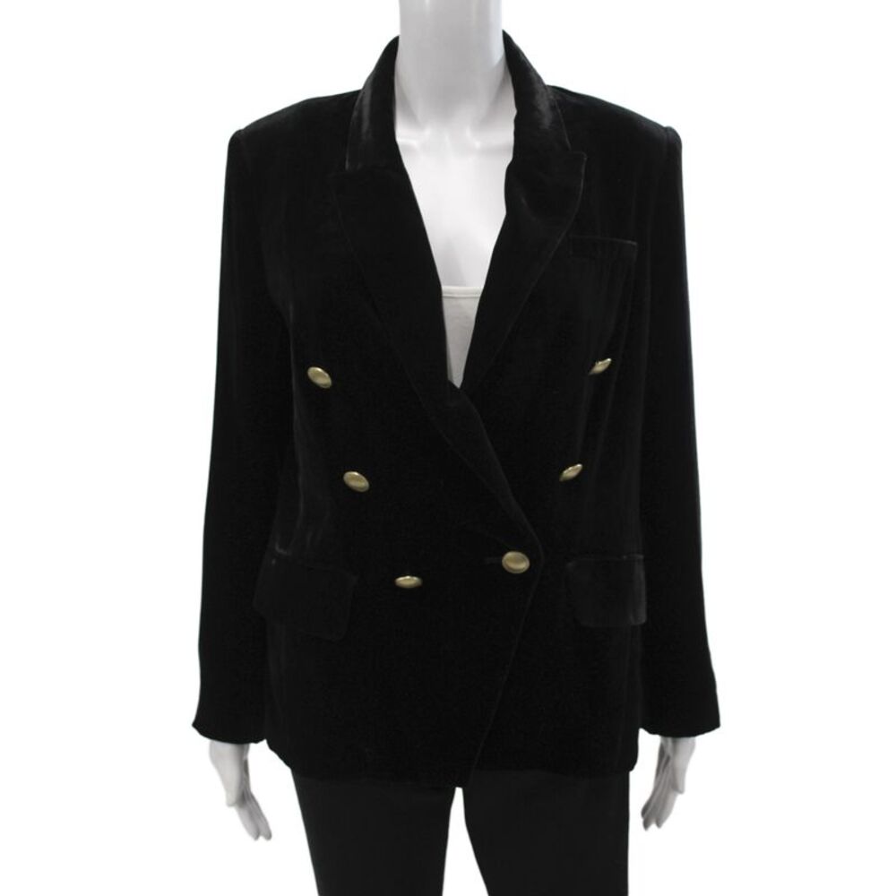 L'Agence Women Basic Jacket Black Button Long Sleeve Size 6